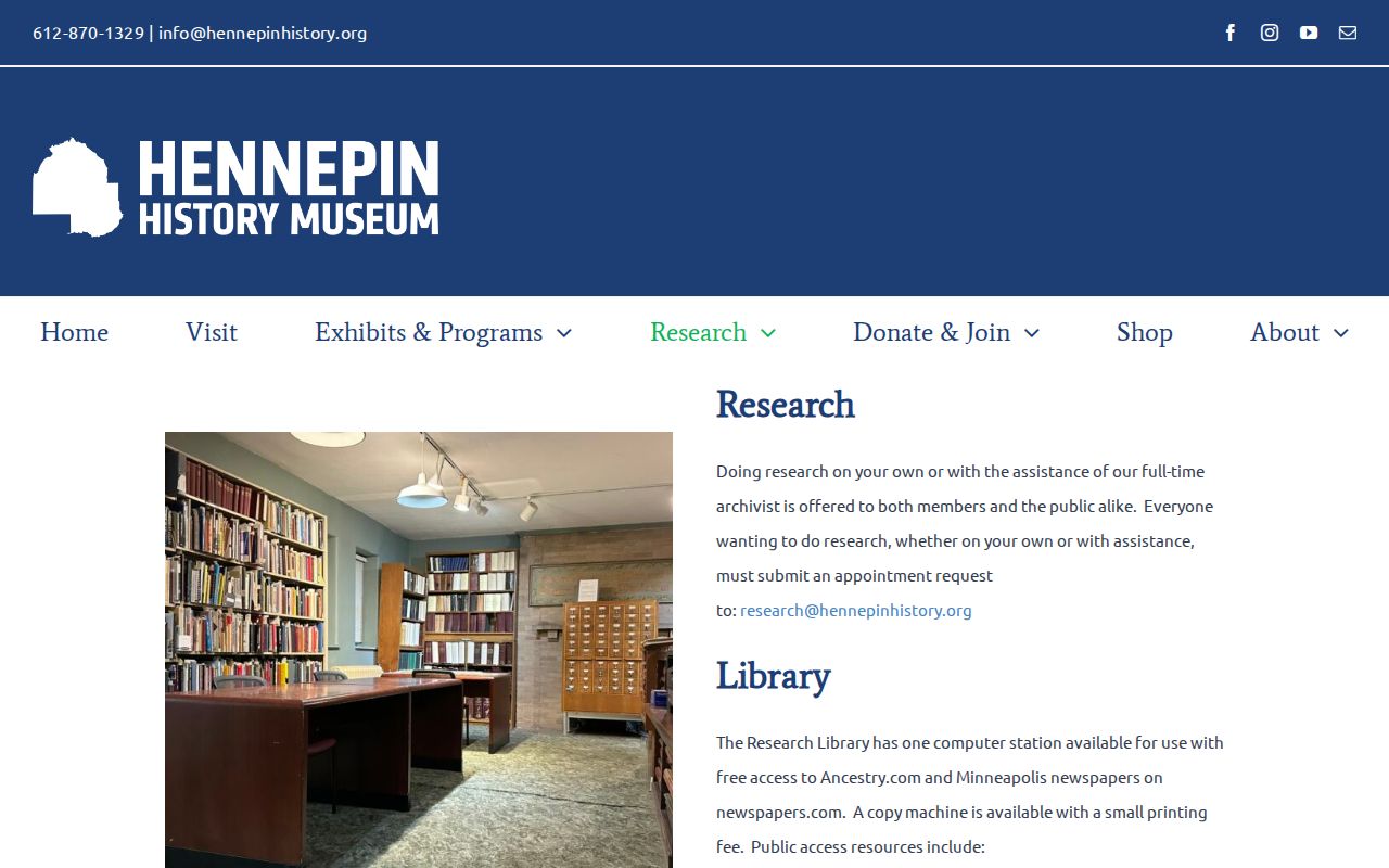 Hennepin County city directory materials at the Hennepin History Museum research library