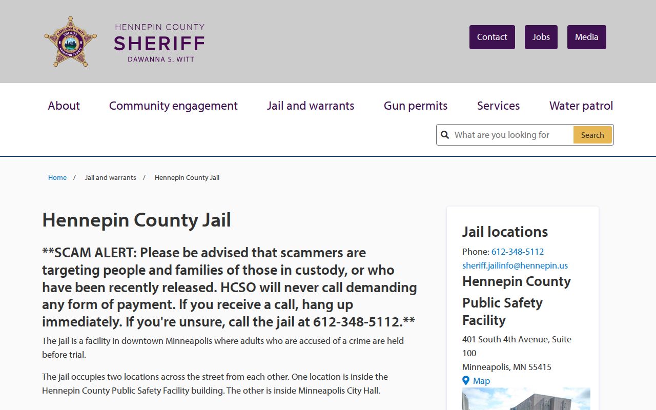 Hennepin County residents directory court and jail records access