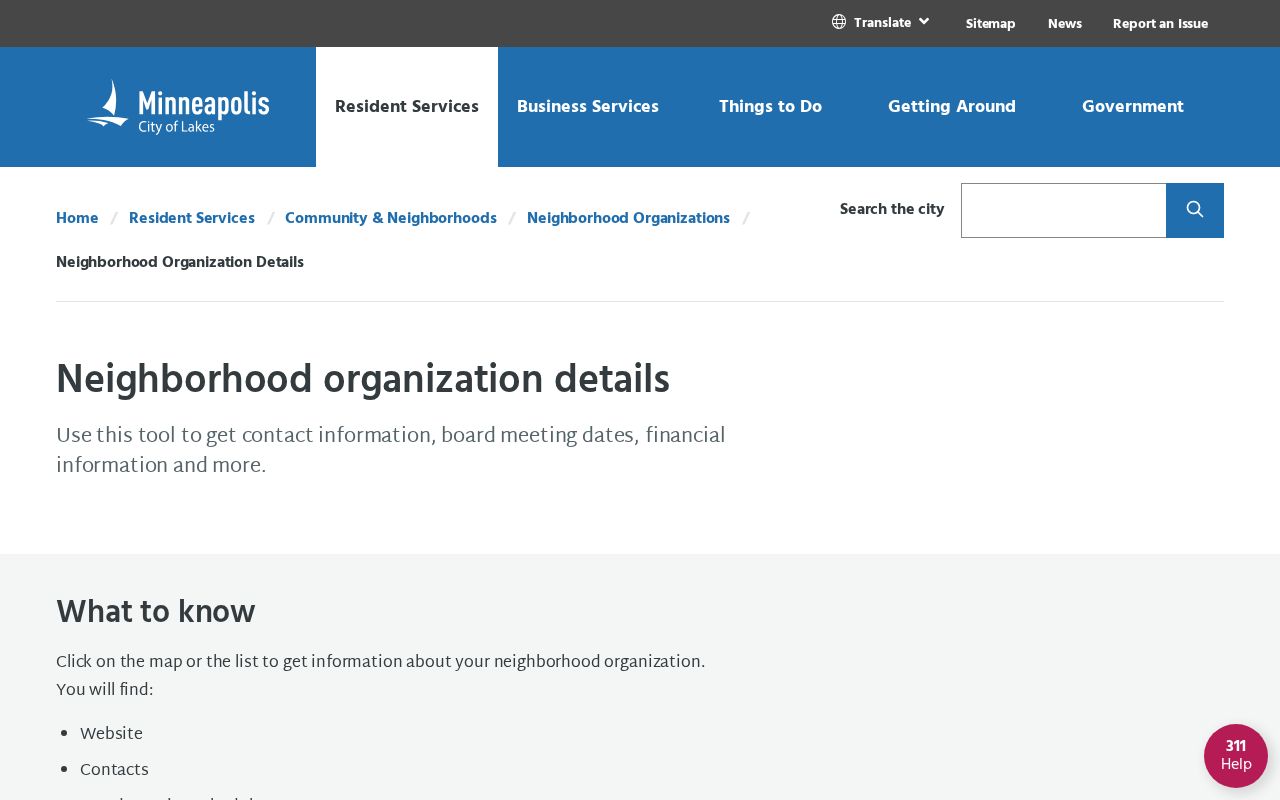 Hennepin County neighbors using the Minneapolis neighborhood organization map