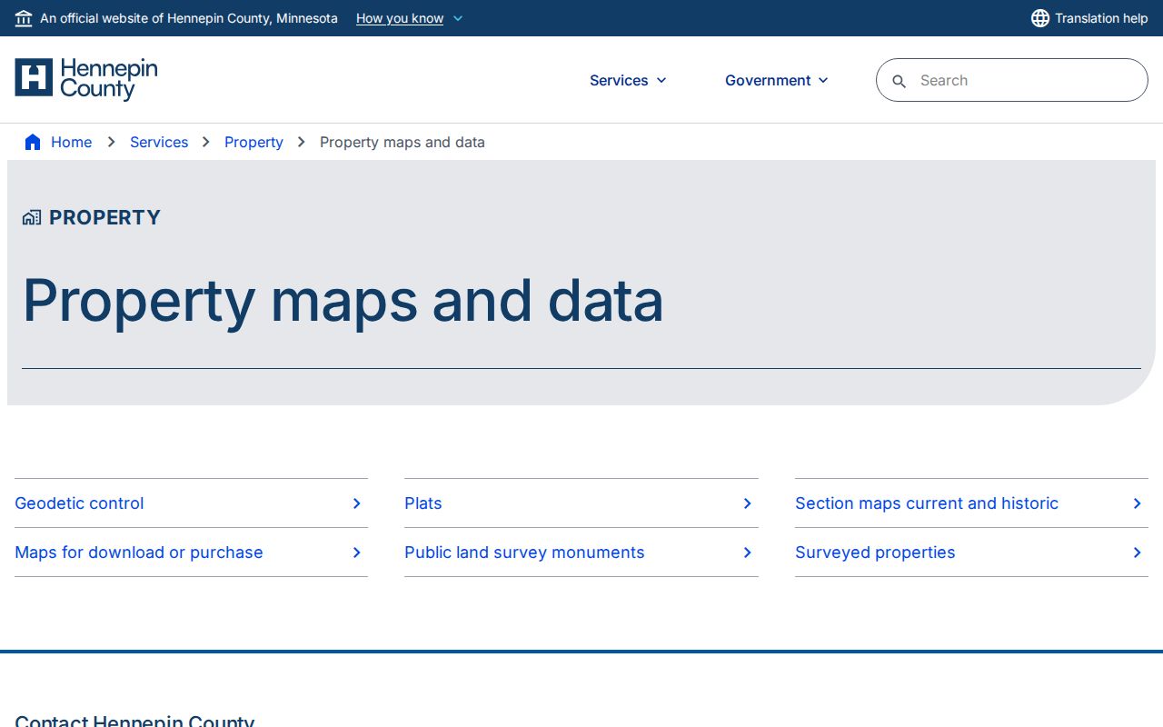 Hennepin County street directory property maps and section-map resources